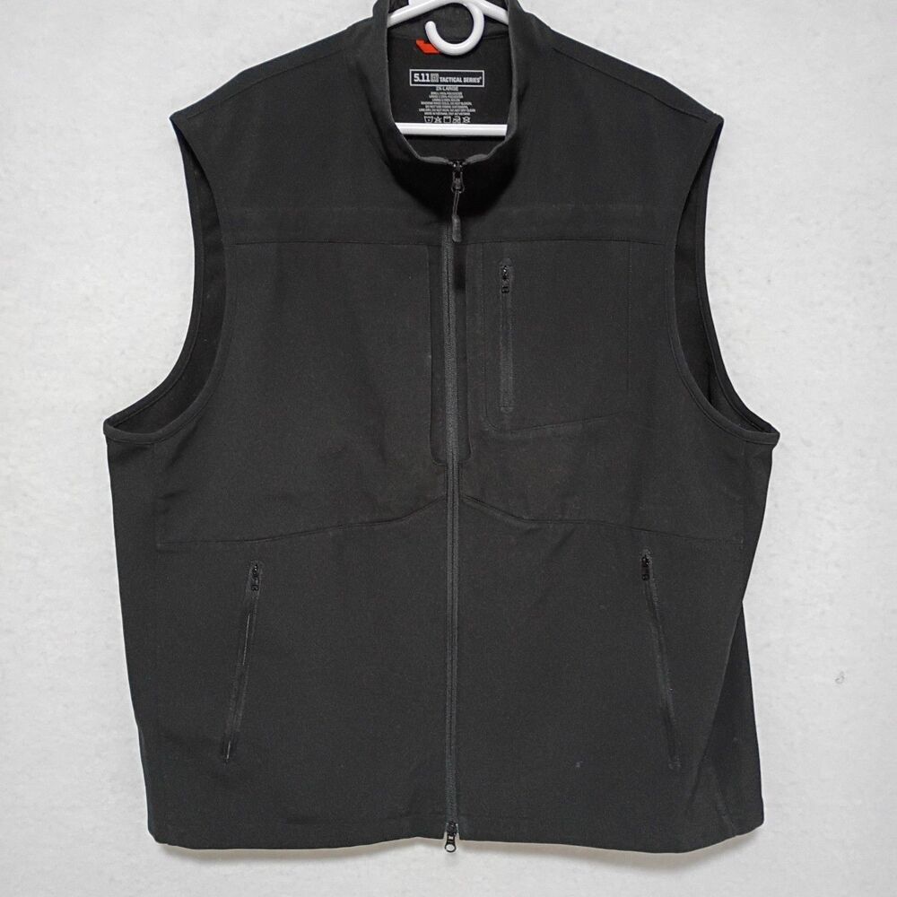 5.11 Tactical Men's Vest Size 2XL Black Pockets Full Zip Outdoor Hunting